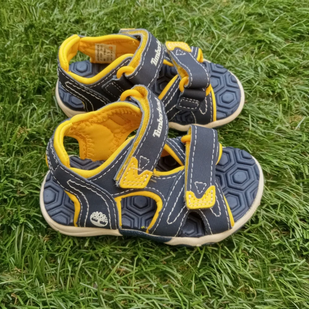 Timberland Baby Adventure Seeker Navy/Yellow Sandals Shoes 5